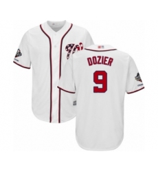 Youth Washington Nationals #9 Brian Dozier Authentic White Home Cool Base 2019 World Series Champions Baseball Jersey