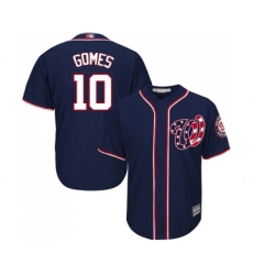 Men's Washington Nationals #10 Yan Gomes Replica Navy Blue Alternate 2 Cool Base Baseball Jersey