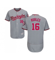 Men's Washington Nationals #16 Victor Robles Grey Road Flex Base Authentic Collection Baseball Jersey