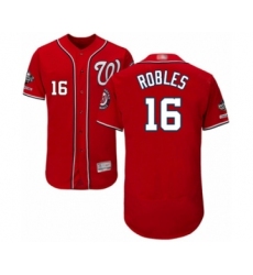 Men's Washington Nationals #16 Victor Robles Red Alternate Flex Base Authentic Collection 2019 World Series Champions Baseball Jersey