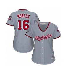 Women's Washington Nationals #16 Victor Robles Authentic Grey Road Cool Base 2019 World Series Champions Baseball Jersey
