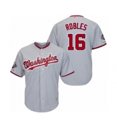 Youth Washington Nationals #16 Victor Robles Authentic Grey Road Cool Base 2019 World Series Champions Baseball Jersey