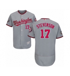 Men's Washington Nationals #17 Andrew Stevenson Grey Road Flex Base Authentic Collection 2019 World Series Bound Baseball Jersey