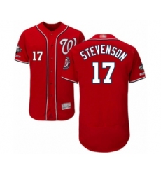 Men's Washington Nationals #17 Andrew Stevenson Red Alternate Flex Base Authentic Collection 2019 World Series Champions Baseball Jersey