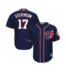 Men's Washington Nationals #17 Andrew Stevenson Replica Navy Blue Alternate 2 Cool Base Baseball Jersey