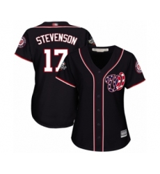 Women's Washington Nationals #17 Andrew Stevenson Authentic Navy Blue Alternate 2 Cool Base 2019 World Series Bound Baseball Jersey
