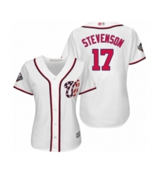 Women's Washington Nationals #17 Andrew Stevenson Authentic White Home Cool Base 2019 World Series Bound Baseball Jersey