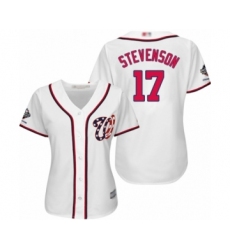 Women's Washington Nationals #17 Andrew Stevenson Authentic White Home Cool Base 2019 World Series Champions Baseball Jersey