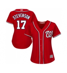 Women's Washington Nationals #17 Andrew Stevenson Replica Red Alternate 1 Cool Base Baseball Jersey