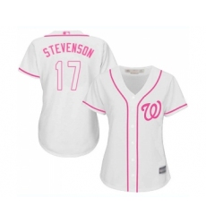Women's Washington Nationals #17 Andrew Stevenson Replica White Fashion Cool Base Baseball Jersey