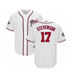 Youth Washington Nationals #17 Andrew Stevenson Authentic White Home Cool Base 2019 World Series Bound Baseball Jersey