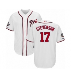 Youth Washington Nationals #17 Andrew Stevenson Authentic White Home Cool Base 2019 World Series Champions Baseball Jersey