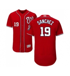Men's Washington Nationals #19 Anibal Sanchez Red Alternate Flex Base Authentic Collection Baseball Jersey