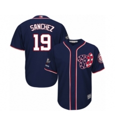 Youth Washington Nationals #19 Anibal Sanchez Authentic Navy Blue Alternate 2 Cool Base 2019 World Series Champions Baseball Jersey