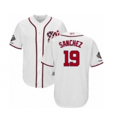 Youth Washington Nationals #19 Anibal Sanchez Authentic White Home Cool Base 2019 World Series Champions Baseball Jersey