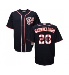 Men's Washington Nationals #20 Kyle Barraclough Authentic Navy Blue Team Logo Fashion Cool Base Baseball Jersey