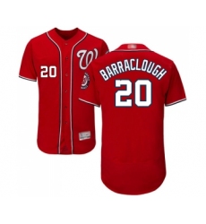 Men's Washington Nationals #20 Kyle Barraclough Red Alternate Flex Base Authentic Collection Baseball Jersey