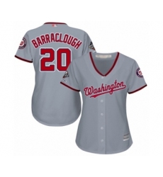 Women's Washington Nationals #20 Kyle Barraclough Authentic Grey Road Cool Base 2019 World Series Champions Baseball Jersey