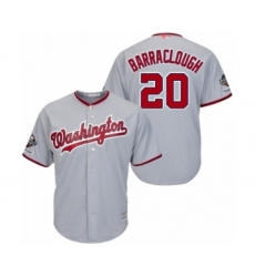 Youth Washington Nationals #20 Kyle Barraclough Authentic Grey Road Cool Base 2019 World Series Champions Baseball Jersey