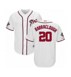 Youth Washington Nationals #20 Kyle Barraclough Authentic White Home Cool Base 2019 World Series Champions Baseball Jersey