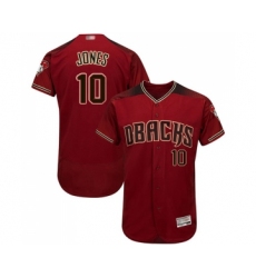 Men's Arizona Diamondbacks #10 Adam Jones Red Alternate Authentic Collection Flex Base Baseball Jersey