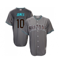 Men's Arizona Diamondbacks #10 Adam Jones Replica Gray Turquoise Cool Base Baseball Jersey