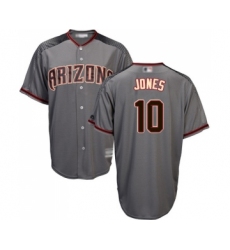Men's Arizona Diamondbacks #10 Adam Jones Replica Grey Road Cool Base Baseball Jersey