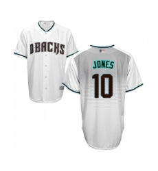 Men's Arizona Diamondbacks #10 Adam Jones Replica White Capri Cool Base Baseball Jersey