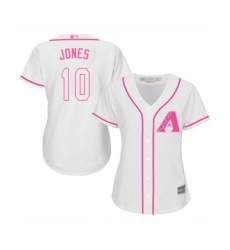 Women's Arizona Diamondbacks #10 Adam Jones Replica White Fashion Baseball Jersey