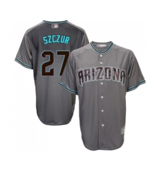 Men's Arizona Diamondbacks #27 Matt Szczur Replica Gray Turquoise Cool Base Baseball Jersey