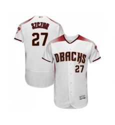 Men's Arizona Diamondbacks #27 Matt Szczur White Home Authentic Collection Flex Base Baseball Jersey