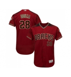Men's Arizona Diamondbacks #28 Steven Souza Replica Black Brick Alternate Home Cool Base Baseball Jersey
