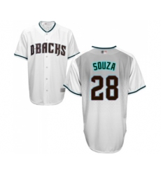 Men's Arizona Diamondbacks #28 Steven Souza Replica White Capri Cool Base Baseball Jersey