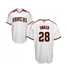Men's Arizona Diamondbacks #28 Steven Souza Replica White Home Cool Base Baseball Jersey
