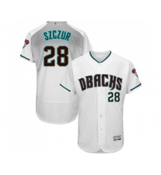 Men's Arizona Diamondbacks #28 Steven Souza White Teal Alternate Authentic Collection Flex Base Baseball Jersey