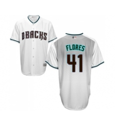 Men's Arizona Diamondbacks #41 Wilmer Flores Replica White Capri Cool Base Baseball Jersey