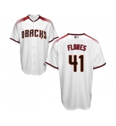 Men's Arizona Diamondbacks #41 Wilmer Flores Replica White Home Cool Base Baseball Jersey