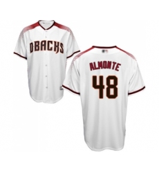 Men's Arizona Diamondbacks #48 Abraham Almonte Replica White Home Cool Base Baseball Jersey