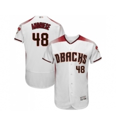 Men's Arizona Diamondbacks #48 Abraham Almonte White Home Authentic Collection Flex Base Baseball Jersey