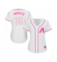 Women's Arizona Diamondbacks #35 Matt Andriese Replica White Fashion Baseball Jersey