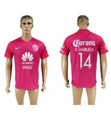 America #14 R.Sambueza Pink Soccer Club Jersey