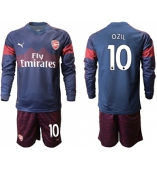 Arsenal #10 Ozil Away Long Sleeves Soccer Club Jersey