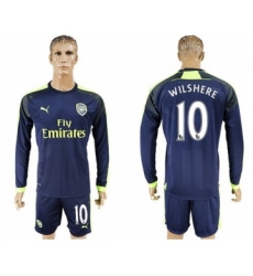 Arsenal #10 Wilshere Sec Away Long Sleeves Soccer Club Jersey