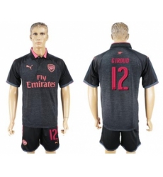 Arsenal #12 Giroud Black Red Soccer Club Jersey