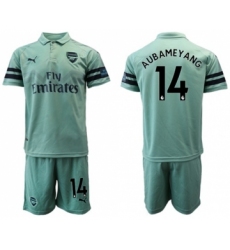 Arsenal #14 Aubameyang Away Soccer Club Jersey