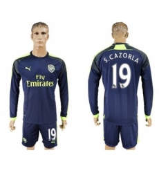 Arsenal #19 S.Cazorla Sec Away Long Sleeves Soccer Club Jersey