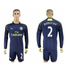 Arsenal #2 Debuchy Sec Away Long Sleeves Soccer Club Jersey