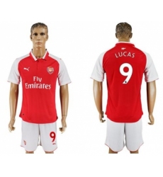 Arsenal #9 Lucas Home Soccer Club Jersey