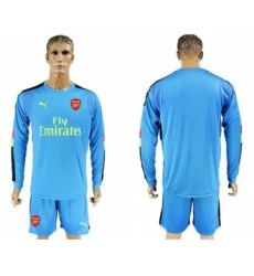 Arsenal Blank Light Blue Long Sleeves Goalkeeper Soccer Club Jersey