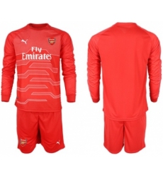 Arsenal Blank Red Goalkeeper Long Sleeves Soccer Club Jersey